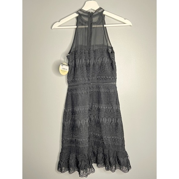 NWT Two Sisters Vicky Sleeveless Halter Bodycon Mini Dress Black Women's Small - Picture 8 of 10